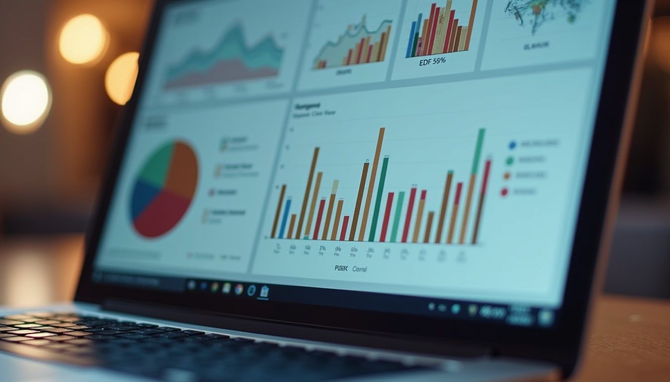 Market research data on a laptop screen
